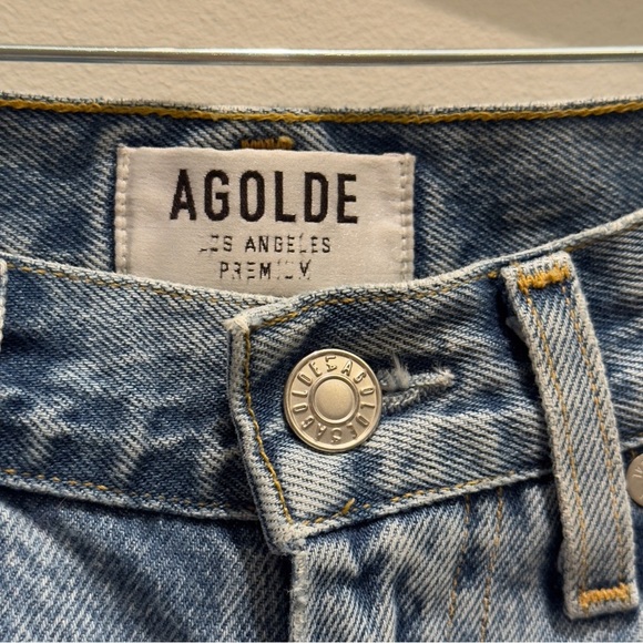 Agolde Pinch Waste Blue Straight Jeans Vintage-Inspired High-Rise Size 23 - Picture 5 of 11